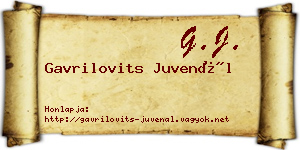 Gavrilovits Juvenál névjegykártya